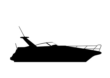yacht silhouetteのイラスト素材