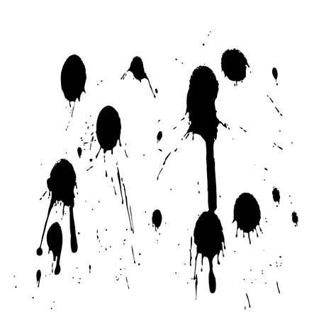 black drops on white background のイラスト素材