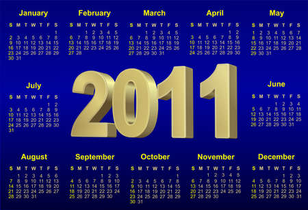 2011 blue calendar  for design のイラスト素材