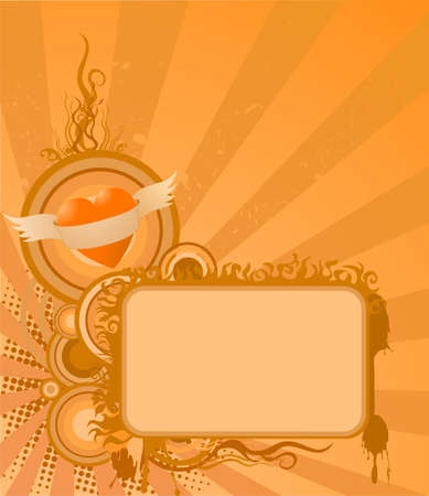 Grunge abstract Valentine card  with a place for an inscription, vector illustrationのイラスト素材