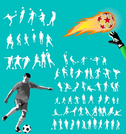 Soccer player silhouette collection のイラスト素材