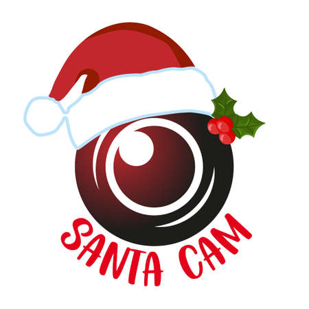 Santa Cam - Santa's calligraphy phrase for Christmas. Hand drawn lettering for Xmas greetings cards, invitations. Good for t-shirt, mug, scrap booking, gift, printing press. Holiday quotes.のイラスト素材