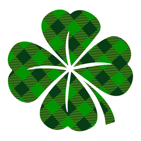 Four leaf clover - funny St Patrick's Day inspirational lettering design for posters, flyers, t-shirts, cards, invitations, stickers, banners, gifts. Irish leprechaun shenanigans lucky charm clover.のイラスト素材