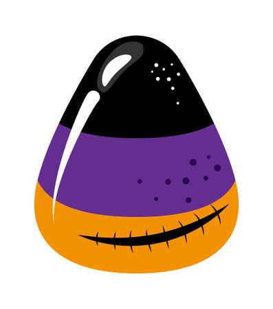 Happy Halloween - realistic illustration of one candy corn. Handmade sticker print. Cartoon style illustration. Good for prints on t-shirt and bag, poster, card. Cute poop or shit. Trick or treat.のイラスト素材