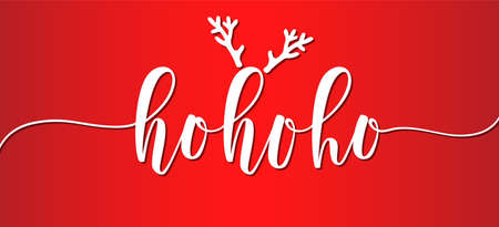 Ho Ho Ho - banner with free copy space. Xmas sale. Santa Claus message banner.のイラスト素材