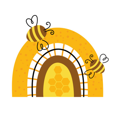 Cute inspirational greeting with macrame rainbow. Funny quote about kindness. Good for print, card, poster, gift. Choose kindness.のイラスト素材