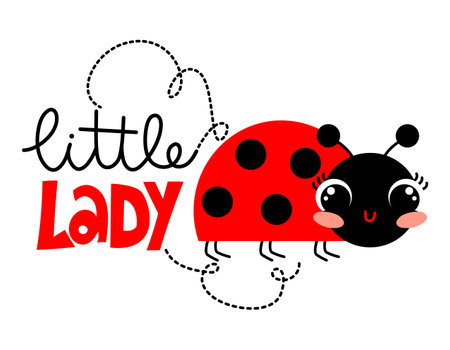 Little Lady - Cute calligraphy phrase for little girls. Hand drawn lettering for Lovely greeting cards, invitations. Good for t-shirt, mug, scrap booking, gift, printing press Babyのイラスト素材