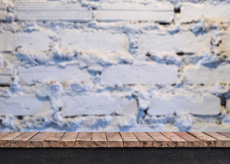 Clear Table on brick wall background
