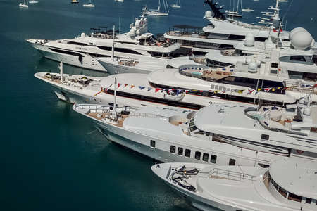 Antigua Charter Yacht Show 2018, Falmouth Harbourの写真素材