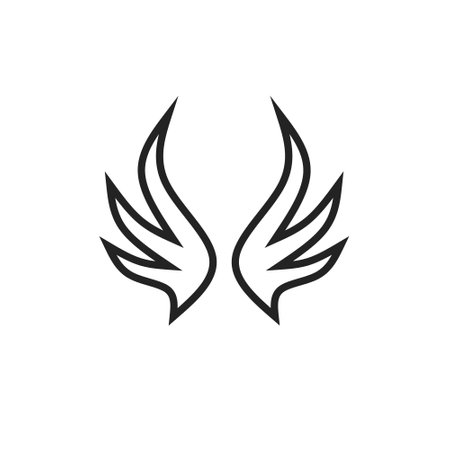 Wing icon in flat style. Bird wings vector illustration on white isolated background. Bird wings business concept.のイラスト素材