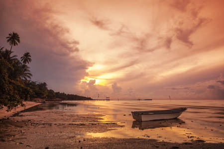 sunset taken at Batu Payung, Tawau, Sabahの写真素材