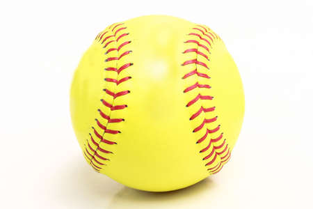 yellow ball for softball matchの写真素材