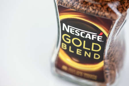 KUALA LUMPUR, MALAYSIA - APRIL 16, 2016: Nescafe Gold Blend instant coffee.のeditorial素材