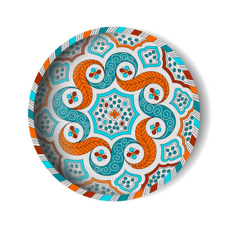 Moroccan plate made of ceramicのイラスト素材