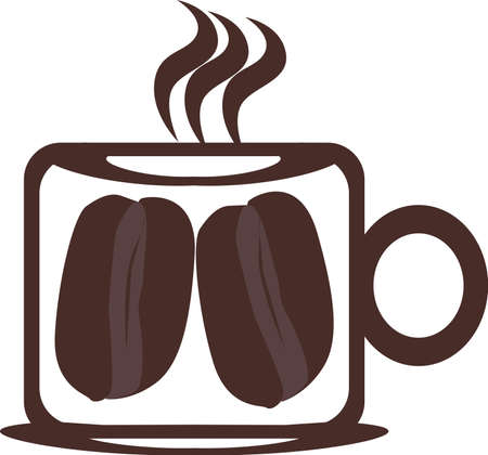 illustration vector graphics of coffee in a cup. Good for coffee logos, cafe wallpaper designs, which have a strong sense of aroma.のイラスト素材