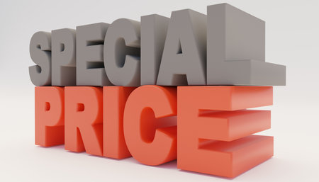 3d Special price text on white background. 3d Renderingの写真素材