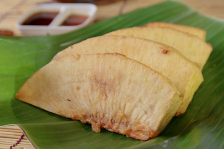 Fried breadfruit looks close to typical Indonesian foodの写真素材