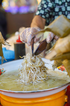 Bogor's signature fried bean sprouts are being madeの写真素材