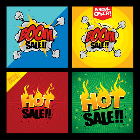 Social media banner template with fiery themeのイラスト素材