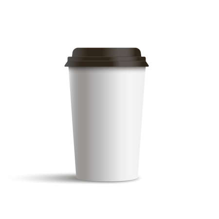 Blank Mock up coffee cup . Paper coffee cup. Vector.のイラスト素材