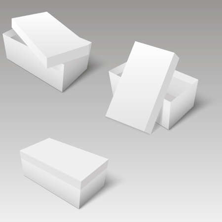 Blank of box for shoes. Opened box for packing. Vector.のイラスト素材