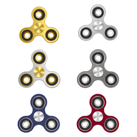Set of Different colored spinners. Vector.のイラスト素材