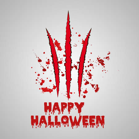 Halloween background with bloody claws. Vector background.のイラスト素材