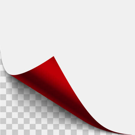 Red page corner peel. Vector illustration sticker peel for advertising and promotional message isolated on white background.のイラスト素材