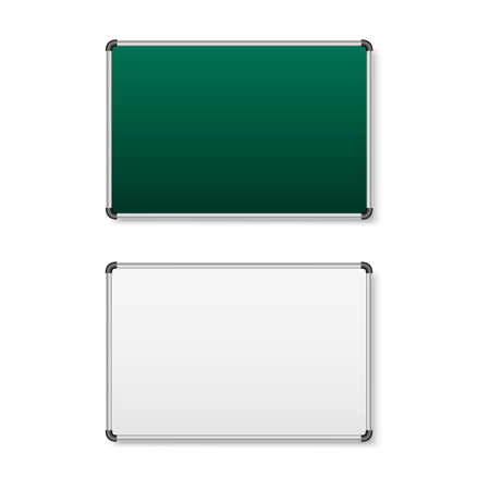Green and white empty school board. Vector illustration.のイラスト素材