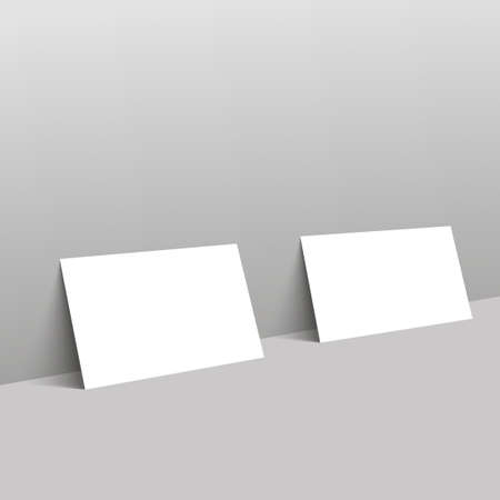 Blank of business card leaning against the wall. Vector.のイラスト素材