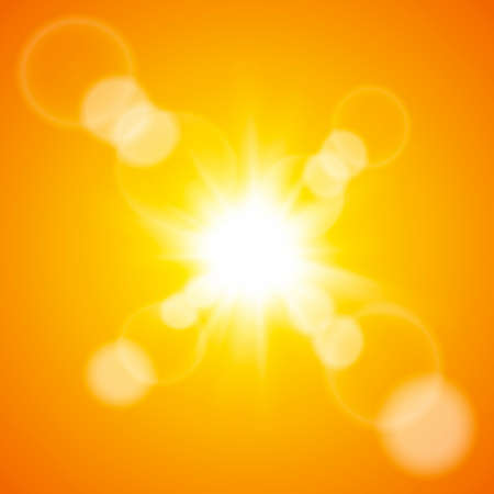 Abstract background with summer sun, lights and lens flares. Vector.のイラスト素材