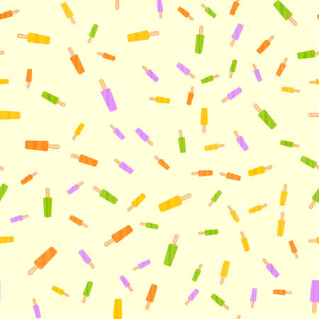 Seamless patten with colorful ice creams. Vector background.のイラスト素材