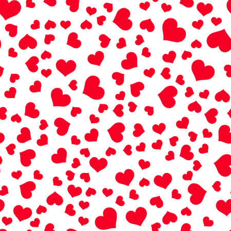 Seamless pattern with red hearts. Vector background.のイラスト素材