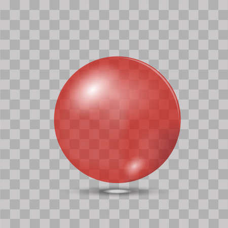 Red glass toy on transparent background. Vectorのイラスト素材