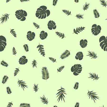 Seamless pattern with palm tree leaves. Vector illustration.のイラスト素材