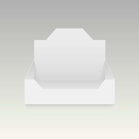 POS POI cardboard blank empty display show box holder. Vector mock up template ready for your design.のイラスト素材