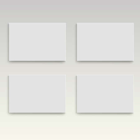 Vector realistic isolated business cards on the gray background.のイラスト素材