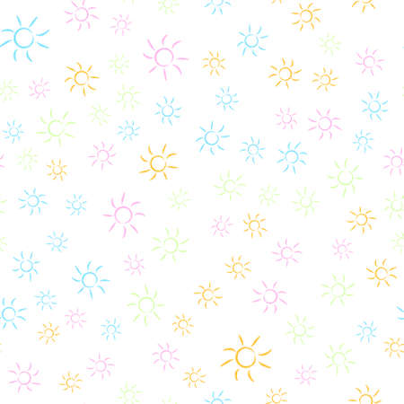 Abstract seamless background with colorful suns.のイラスト素材