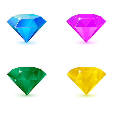 Vector set of colorful shiny jewels.のイラスト素材