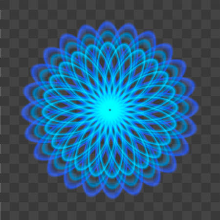Abstract pattern with neon blue circles like a flowerのイラスト素材