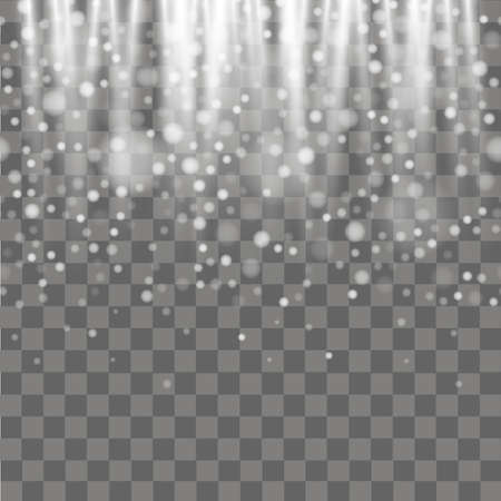 Falling snowflake on transparent background. Winter background. Vector.のイラスト素材