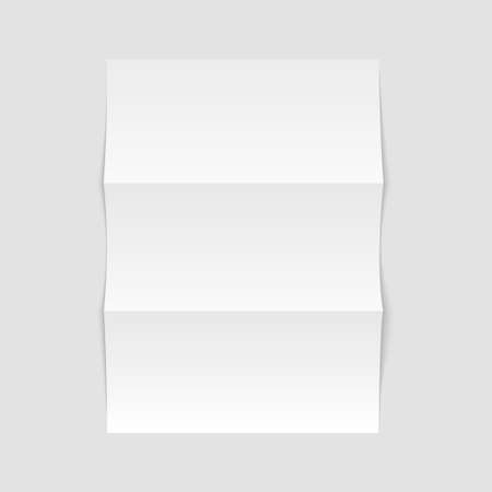 White blank trifold paper brochure on gray background with soft shadows and highlights. Vector illustration
のイラスト素材