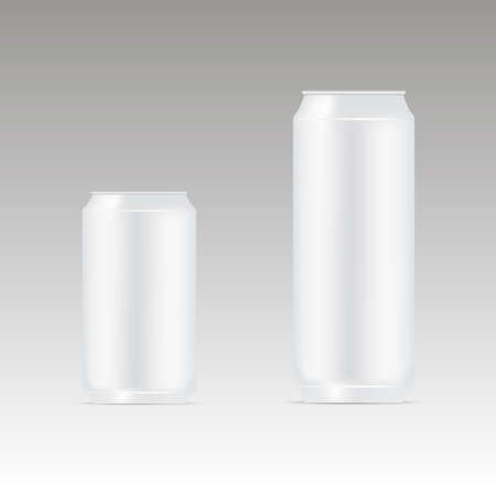 Package design.  Mock up illustration. Bank of carbonated water. Tasty drink, can lemonade or beer. Vector illustration.
のイラスト素材