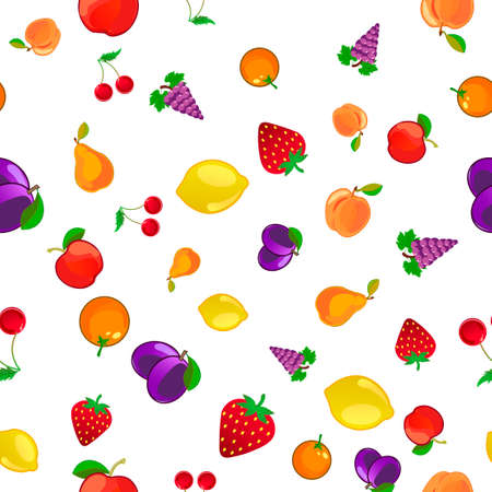 Seamless pattern with fruits. vector illustration.のイラスト素材