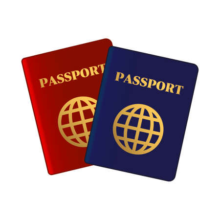 Blue and red passports. International identification document for travel. Vector.
のイラスト素材