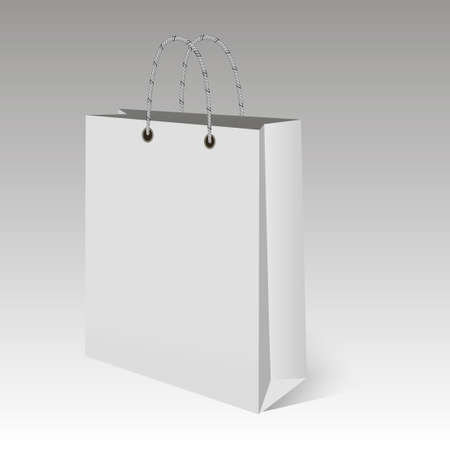 Vector blank shopping bag on white background. Mock up.のイラスト素材