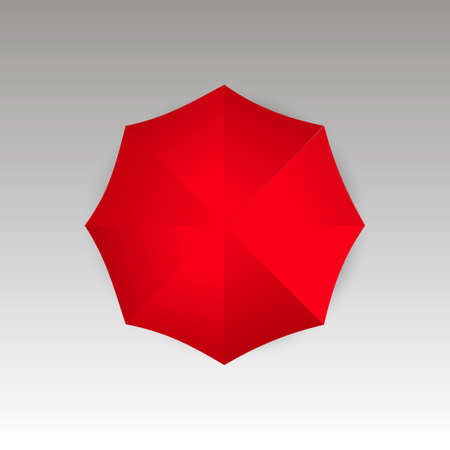 Top view of red umbrella. Vectorのイラスト素材