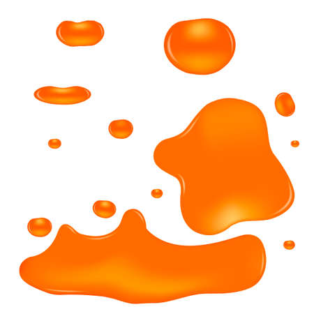 Set of liquid caramel drops and bolts on white background. Vector illustration
のイラスト素材