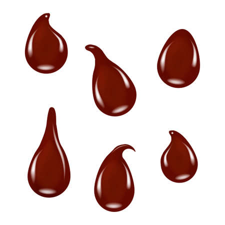 Flowing chocolate, chocolate drops and bolts . Vectorのイラスト素材