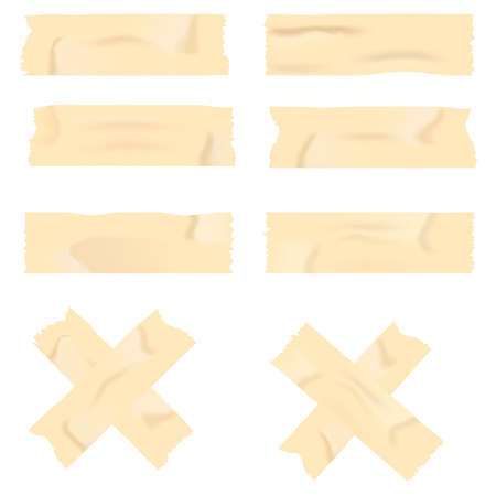Realistic set of adhesive tape. Vector illustrationのイラスト素材